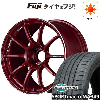 【新品国産車用5穴114.3】 夏タイヤ ホイール4本セット 225/40R18 ミレバー スポーツマクロ MA349(限定) ヨコハマ アドバンレーシング RSIII 8J 18インチ(送料無料)|フジ スペシャルセレクション