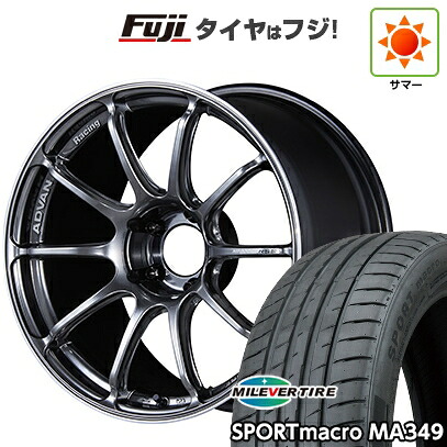 【新品国産車用5穴114.3】 夏タイヤ ホイール4本セット 225/40R18 ミレバー スポーツマクロ MA349（限定） ヨコハマ アドバンレーシング RSIII 9J 18インチ(送料無料)