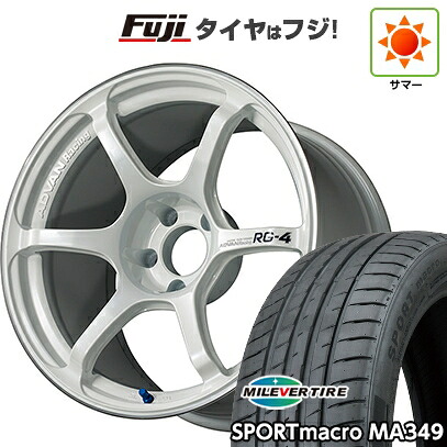 【新品国産車用5穴114.3】 夏タイヤ ホイール4本セット 225/40R18 ミレバー スポーツマクロ MA349（限定） ヨコハマ アドバンレーシング RG-4 9J 18インチ(送料無料)