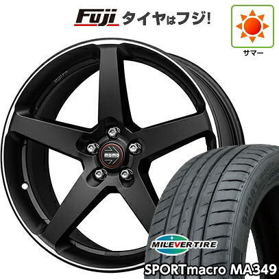【新品国産車用5穴100】 夏タイヤ ホイール4本セット 225/40R18 ミレバー スポーツマクロ MA349（限定） モモ ファイブ 8J 18インチ(送料無料)