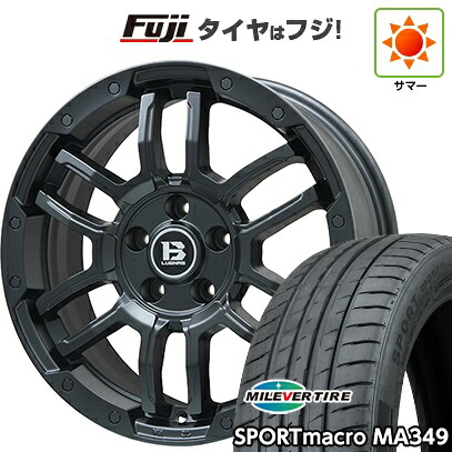 【新品】フリード クロスター 夏タイヤ ホイール4本セット 205/45R17 ミレバー スポーツマクロ MA349（限定） ビッグウエイ B-LUGNAS FRD(マットブラック) 7J 17インチ(送料無料)