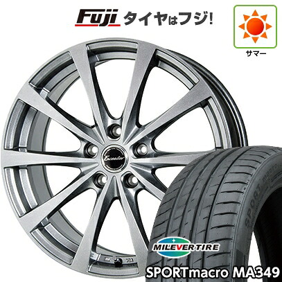 【新品国産車用5穴100】 夏タイヤ ホイール4本セット 225/40R18 ミレバー スポーツマクロ MA349（限定） ホットスタッフ エクシーダー E03【限定】 7.5J 18インチ(送料無料) 43,980円