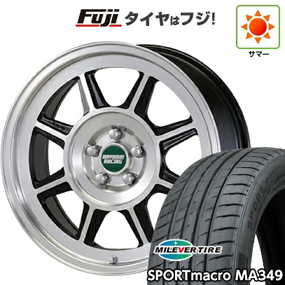【新品国産車用5穴114.3】 夏タイヤ ホイール4本セット 205/55R17 ミレバー スポーツマクロ MA349（限定） ハヤシレーシング ハヤシストリート タイプSTL 7J 17インチ(送料無料)