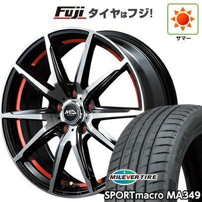 【新品国産車用5穴114.3】 夏タイヤ ホイール4本セット 225/40R18 ミレバー スポーツマクロ MA349（限定） MID WHEELS RX-02 8J 18インチ(送料無料)