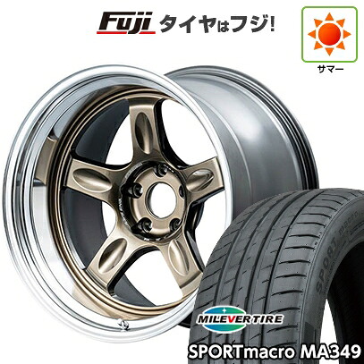 【新品国産車用5穴114.3】 夏タイヤ ホイール4本セット 225/40R18 ミレバー スポーツマクロ MA349(限定) RAYS レイズ ボルクレーシング 21C spec-SR 8.5J 18インチ(送料無料)|フジ スペシャルセレクション