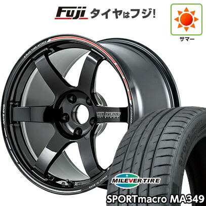 【新品国産車用5穴114.3】 夏タイヤ ホイール4本セット 225/40R18 ミレバー スポーツマクロ MA349（限定） RAYS レイズ ボルクレーシング TE37 サーガ S-plus TIME ATTACK 9J 18インチ(送料無料)