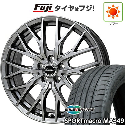 【新品国産車用5穴114.3】 夏タイヤ ホイール4本セット 235/55R18 ミレバー スポーツマクロ MA349（限定） ホットスタッフ エクシーダー E05II 8J 18インチ(送料無料)