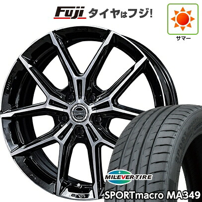 【新品国産車用5穴114.3】 夏タイヤ ホイール4本セット 225/55R19 ミレバー スポーツマクロ MA349（限定） 共豊 スマック +EK M1 7J 19インチ(送料無料)｜フジ スペシャルセレクション