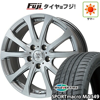 【新品国産車用5穴114.3】 夏タイヤ ホイール4本セット 225/40R18 ミレバー スポーツマクロ MA349(限定) ビッグウエイ TRG-バーンII 8J 18インチ(送料無料)|フジ スペシャルセレクション