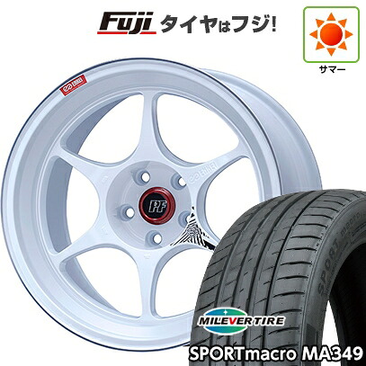 【新品国産車用5穴114.3】 夏タイヤ ホイール4本セット 225/40R18 ミレバー スポーツマクロ MA349（限定） ENKEI エンケイ PerformanceLine PF06 マシニングホワイト 8J 18インチ(送料無料)