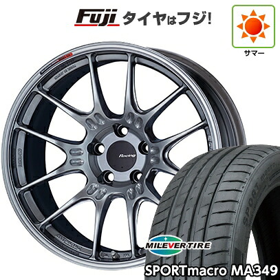 【新品国産車用5穴114.3】 夏タイヤ ホイール4本セット 225/40R18 ミレバー スポーツマクロ MA349（限定） ENKEI エンケイ Racing GTC02 9J 18インチ(送料無料)