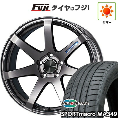 【新品国産車用5穴114.3】 夏タイヤ ホイール4本セット 225/40R18 ミレバー スポーツマクロ MA349（限定） ENKEI エンケイ PerformanceLine PF07 8J 18インチ(送料無料)｜フジ スペシャルセレクション