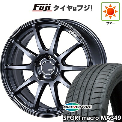 【新品国産車用5穴114.3】 夏タイヤ ホイール4本セット 235/55R18 ミレバー スポーツマクロ MA349（限定） SSR GT GTV02 グラファイトガンメタ【限定】 8J 18インチ(送料無料)