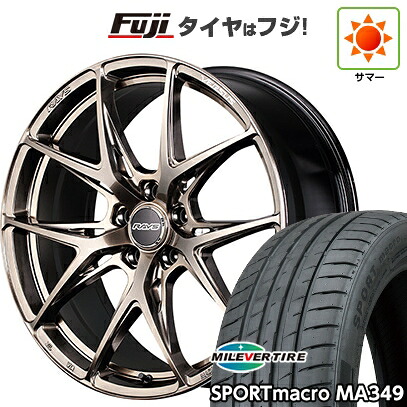 【新品国産車用5穴114.3】 夏タイヤ ホイール4本セット 215/45R18 ミレバー スポーツマクロ MA349（限定） RAYS レイズ ベルサス クラフトコレクション VV21S (XIJ) 8J 18インチ(送料無料)