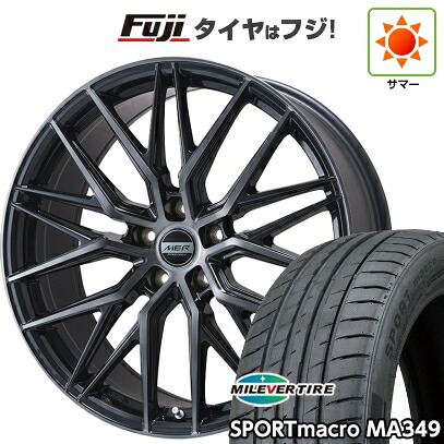 【新品国産車用5穴114.3】 夏タイヤ ホイール4本セット 215/55R17 ミレバー スポーツマクロ MA349（限定） プレミックス MER XMESH ブラッククリア 7J 17インチ(送料無料)｜フジ スペシャルセレクション