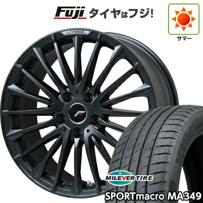 【新品国産車用5穴114.3】 夏タイヤ ホイール4本セット 245/40R20 ミレバー スポーツマクロ MA349（限定） レアマイスター LF-FORCE マットブラック(平座ナット) 8J 20インチ(送料無料)