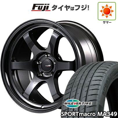 【新品国産車用5穴100】 夏タイヤ ホイール4本セット 225/40R18 ミレバー スポーツマクロ MA349（限定） MID WHEELS MID RACING R06 8.5J 18インチ(送料無料)