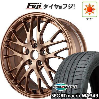 【新品国産車用5穴100】 夏タイヤ ホイール4本セット 225/40R18 ミレバー スポーツマクロ MA349（限定） ブリヂストン ポテンザ RW007 8.5J 18インチ(送料無料)