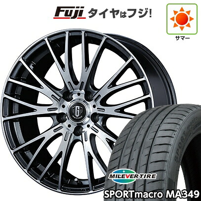 【新品国産車用5穴114.3】 夏タイヤ ホイール4本セット 205/55R17 ミレバー スポーツマクロ MA349(限定) コーセイ MZ-GROW VM25R 7J 17インチ(送料無料)|フジ スペシャルセレクション