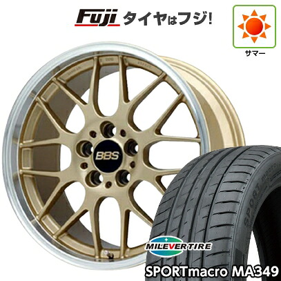【新品国産車用5穴100】 夏タイヤ ホイール4本セット 205/50R17 ミレバー スポーツマクロ MA349(限定) BBS JAPAN RG-R 7J 17インチ(送料無料)|フジ スペシャルセレクション