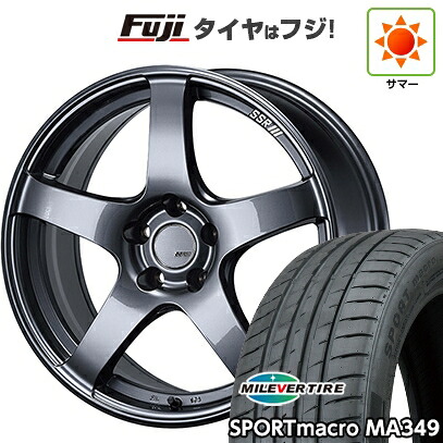 【新品国産車用5穴100】 夏タイヤ ホイール4本セット 225/40R18 ミレバー スポーツマクロ MA349（限定） SSR GT GTV01 グラファイトガンメタ【限定】 8.5J 18インチ(送料無料)