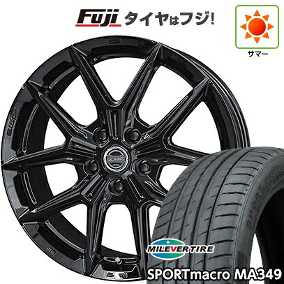 【新品国産車用5穴114.3】 夏タイヤ ホイール4本セット 215/45R18 ミレバー スポーツマクロ MA349(限定) 共豊 スマック IG-TEC 7.5J 18インチ(送料無料)|フジ スペシャルセレクション