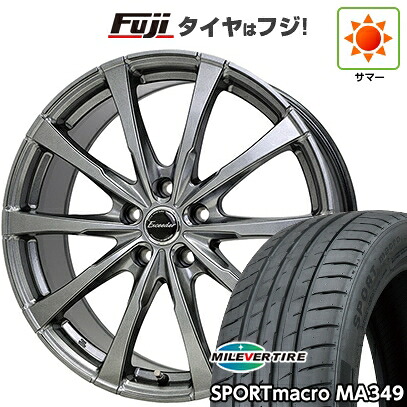 【新品国産車用5穴114.3】 夏タイヤ ホイール4本セット 215/55R17 ミレバー スポーツマクロ MA349（限定） ホットスタッフ エクシーダー E08 7J 17インチ(送料無料)