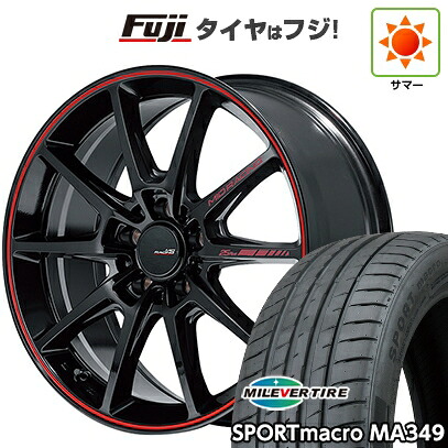 【新品国産車用5穴114.3】 夏タイヤ ホイール4本セット 215/50R17 ミレバー スポーツマクロ MA349（限定） MID WHEELS MID RACING R25 Plus 7J 17インチ(送料無料)