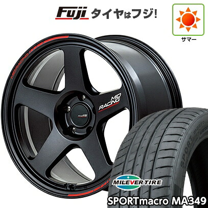 【新品国産車用5穴114.3】 夏タイヤ ホイール4本セット 225/45R18 ミレバー スポーツマクロ MA349(限定) MID WHEELS MID RACING TR50 8J 18インチ(送料無料)|フジ スペシャルセレクション