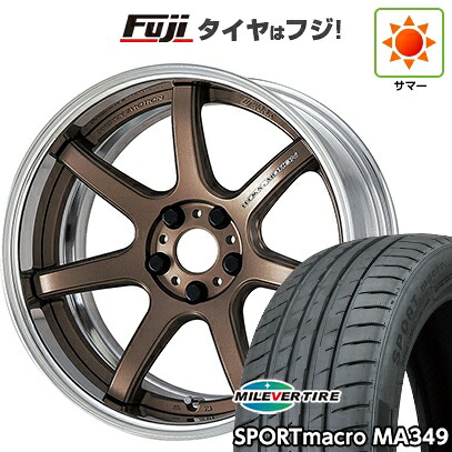 【新品国産車用5穴100】 夏タイヤ ホイール4本セット 245/45R19 ミレバー スポーツマクロ MA349（限定） WORK ワーク エモーション T7R 2P 8.5J 19インチ(送料無料)