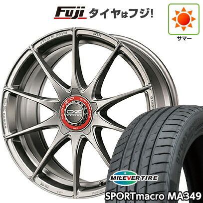 【新品国産車用5穴114.3】 夏タイヤ ホイール4本セット 225/40R18 ミレバー スポーツマクロ MA349（限定） OZ フォーミュラHLT 8J 18インチ(送料無料)