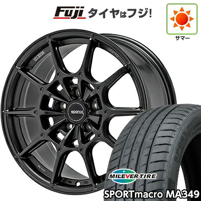 【新品国産車用5穴100】 夏タイヤ ホイール4本セット 225/40R18 ミレバー スポーツマクロ MA349（限定） OZ SPARCO FF2 8.5J 18インチ(送料無料)｜フジ スペシャルセレクション