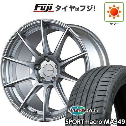 【新品国産車用5穴114.3】 夏タイヤ ホイール4本セット 225/40R18 ミレバー スポーツマクロ MA349（限定） ブリヂストン ポテンザ SW010 8J 18インチ(送料無料)