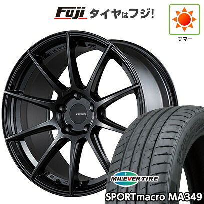 【新品国産車用5穴114.3】 夏タイヤ ホイール4本セット 225/40R18 ミレバー スポーツマクロ MA349（限定） ブリヂストン ポテンザ SW010 8.5J 18インチ(送料無料)
