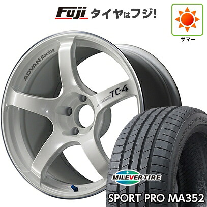 【新品国産車用5穴100】 夏タイヤ ホイール4本セット 215/45R17 ミレバー スポーツプロ MA352(限定) ヨコハマ アドバンレーシング TC-4 7.5J 17インチ(送料無料)