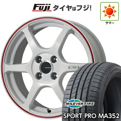 【新品国産車用5穴100】 夏タイヤ ホイール4本セット 215/45R17 ミレバー スポーツプロ MA352(限定) レアマイスター CS-V6(ホワイト/レッドライン) 7J 17インチ(送料無料)｜フジ スペシャルセレクション 56,220円