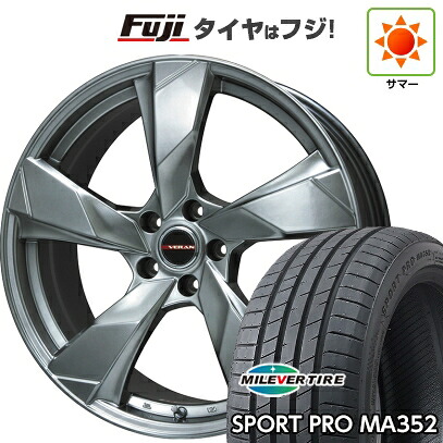 【新品国産車用5穴100】 夏タイヤ ホイール4本セット 215/45R17 ミレバー スポーツプロ MA352(限定) プレミックス ヴェランV(クロームハイパーシルバー) 7J 17インチ(送料無料)