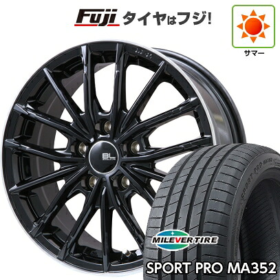 【新品】シエンタ 2022- 夏タイヤ ホイール4本セット 205/45R17 ミレバー スポーツプロ MA352(限定) ブランドルライン DF-10M グロスブラック/リムポリッシュ 7J 17インチ(送料無料)