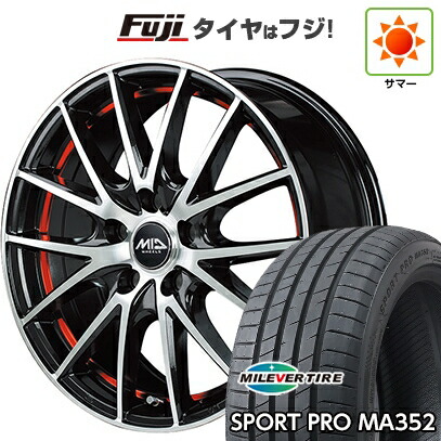 【新品国産車用5穴100】 夏タイヤ ホイール4本セット 215/45R17 ミレバー スポーツプロ MA352(限定) MID WHEELS RX27 7J 17インチ(送料無料)|フジ スペシャルセレクション