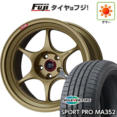 【新品国産車用5穴100】 夏タイヤ ホイール4本セット 215/45R17 ミレバー スポーツプロ MA352(限定) ENKEI エンケイ PerformanceLine PF06 ゴールド 7.5J 17インチ(送料無料)|フジ スペシャルセレクション
