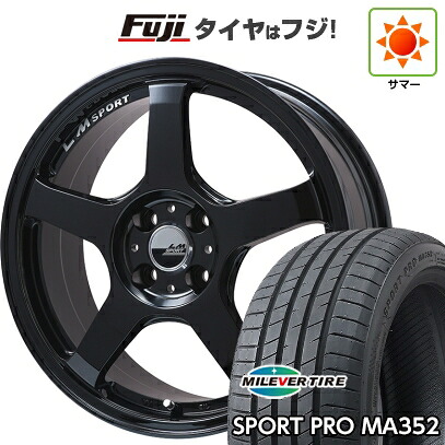 【新品】シエンタ 2022- 夏タイヤ ホイール4本セット 205/45R17 ミレバー スポーツプロ MA352(限定) レアマイスター LMスポーツ LM-05R(グロスブラック) 7J 17インチ(送料無料)
