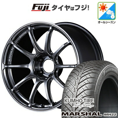 【新品国産車用5穴114.3】 オールシーズンタイヤ ホイール4本セット 225/45R18 95 W XL クムホ マーシャル MH22 オールシーズン(限定) ヨコハマ アドバンレーシング RSIII 8J 18インチ(送料無料)｜フジ スペシャルセレクション