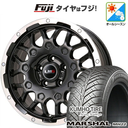 【新品】フリード クロスター オールシーズンタイヤ ホイール4本セット 205/45R17 88 W XL クムホ マーシャル MH22 オールシーズン(限定) レアマイスター LMG MS-9W ブラック/ブラッククリアリム 6.5J 17インチ(送料無料)｜フジ スペシャルセレクション 56,340円
