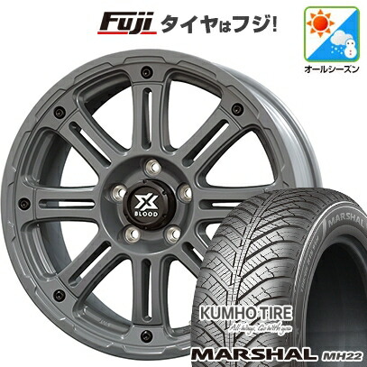 【新品国産車用5穴114.3】 オールシーズンタイヤ ホイール4本セット 225/65R17 106 V XL クムホ マーシャル MH22 オールシーズン(限定) コスミック クロスブラッド XB01 7J 17インチ(送料無料)|フジ スペシャルセレクション