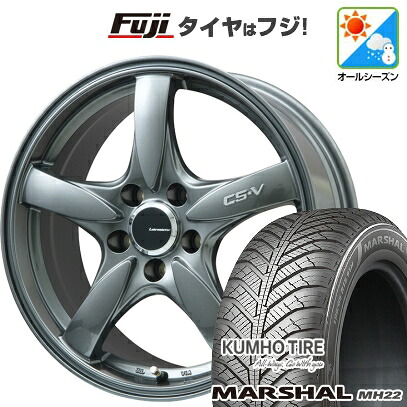 【新品国産車用5穴114.3】 オールシーズンタイヤ ホイール4本セット 215/65R16 102 V XL クムホ マーシャル MH22 オールシーズン(限定) レアマイスター CS-V(ガンメタ) 7J 16インチ(送料無料)