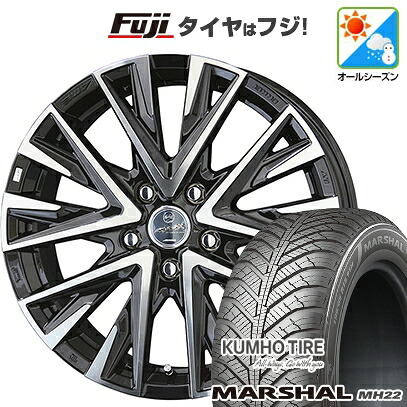 【新品国産車用5穴114.3】 オールシーズンタイヤ ホイール4本セット 225/60R17 103 V XL クムホ マーシャル MH22 オールシーズン(限定) 共豊 スマック レジーナ 7J 17インチ(送料無料)｜フジ スペシャルセレクション