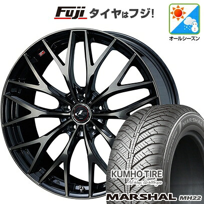 【新品国産車用5穴114.3】 オールシーズンタイヤ ホイール4本セット 195/60R16 クムホ マーシャル MH22 オールシーズン(限定) WEDS ウェッズ レオニス MX 6.5J 16インチ(送料無料)