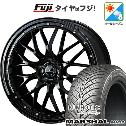 【新品国産車用5穴114.3】 オールシーズンタイヤ ホイール4本セット 225/45R18 95 W XL クムホ マーシャル MH22 オールシーズン(限定) WEDS ウェッズ ノヴァリス アセット M1 8J 18インチ(送料無料)