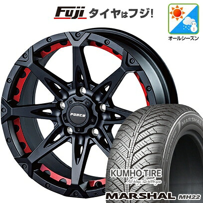 【新品国産車用5穴114.3】 オールシーズンタイヤ ホイール4本セット 225/60R17 103 V XL クムホ マーシャル MH22 オールシーズン(限定) フォース デナリ 7.5J 17インチ(送料無料) 87,835円