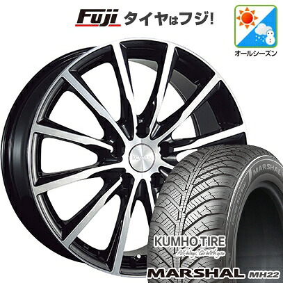 【新品】フリード 5穴/114 オールシーズンタイヤ ホイール4本セット 205/45R17 88 W XL クムホ マーシャル MH22 オールシーズン(限定) ブリヂストン バルミナ A12 7J 17インチ(送料無料)｜フジ スペシャルセレクション